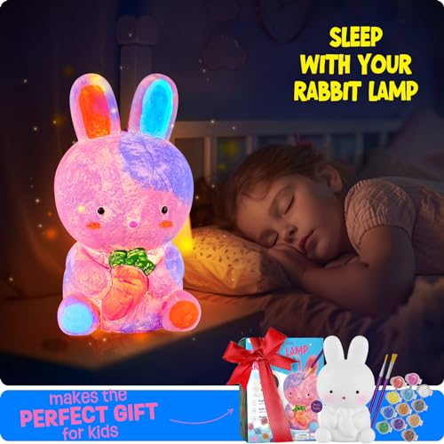 Paint Your Own Bunny Lamp Kit, Art Supplies Arts & Crafts Kit, Painting kit for Kids 6-12, Arts and Crafts for Kids Ages 8-12, Toys Girls Boy Birthday Easter Gift Ages 3 4 5 6 7 8 9 10 11 12+ - Image 6