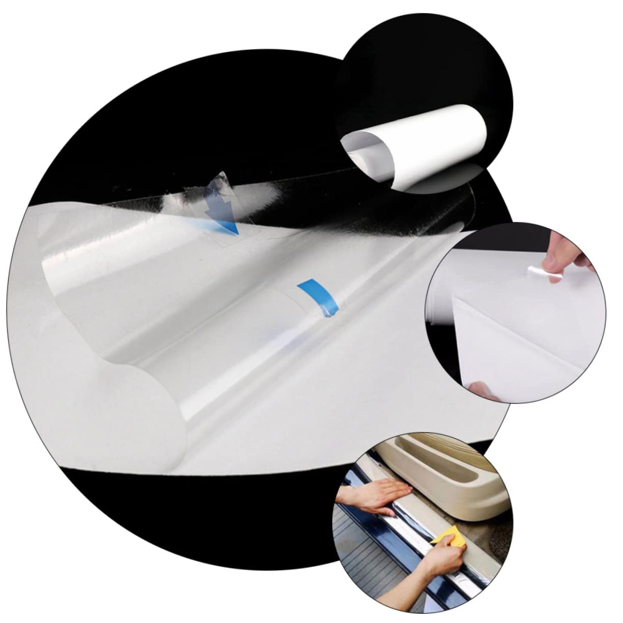 POPETPOP Pellicola Protettiva Misura 50cm X 300cm per Auto in PVC Trasparente 3 Strati Resistente all'Acqua al Freddo per Protezione Carrozzeria e Sportelli