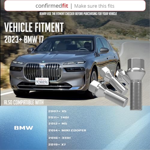 Image of Wheel Accessories Parts 20 Pcs Lug Bolt Set M14 x 1.25 14x1.25 Thread Acorn Seat Lug Bolts Chrome Finish 33mm Shank Length 17mm Hex fits BMW 3, 4, 5, 7, 8 Series, M2, M4, M5, M8, X5, X6, X7