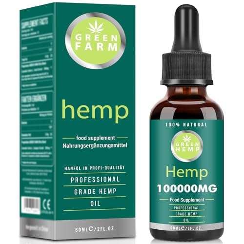 Premium Natural Oil Drops, Maximum Strength, High Potency Formula for Joint, Muscle, Sleep & Anxiety, Rich in Omega 3-6-9, Fatty Acid & Vitamin C-E, 100000mg 60ml