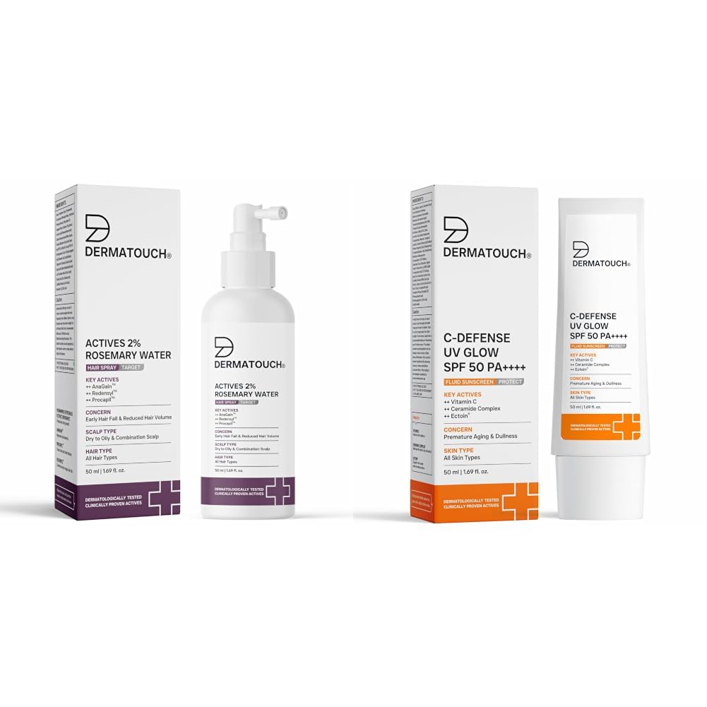 DERMATOUCH Rosemary hair Spary For Hair Growth 50ml & C-Defense SPF 50 PA++++ Fluid Sunscreen with Vitamin C & Ceramides 50ml-image-37