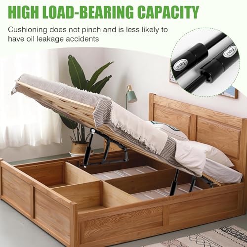 2 Stück Pneumatische Bett Hebemechanismus für schwere Bettkästen, GasdruckdäMpfer, 75KG Gasdruckfeder für Gasfedern, Scharniere Klapp Lift Up Feder Scharniere,Sofa Faltbares Scharnier, Hebezubehör