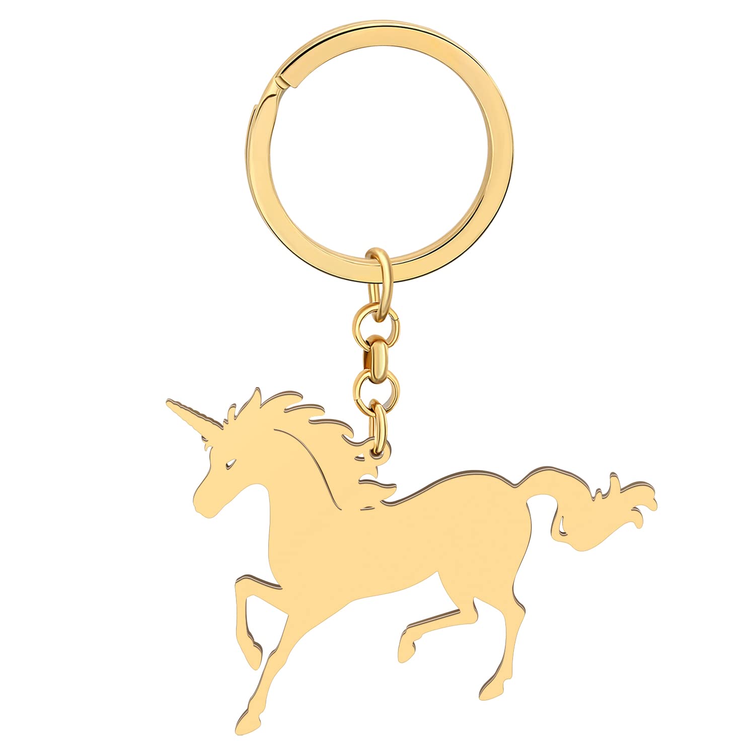 YAYAKO Stainless Steel Fantasy Horse Unicorn Keychain Wallet Car Key Chain Unicorn Gifts for Girls Women Unicorn Party Favors