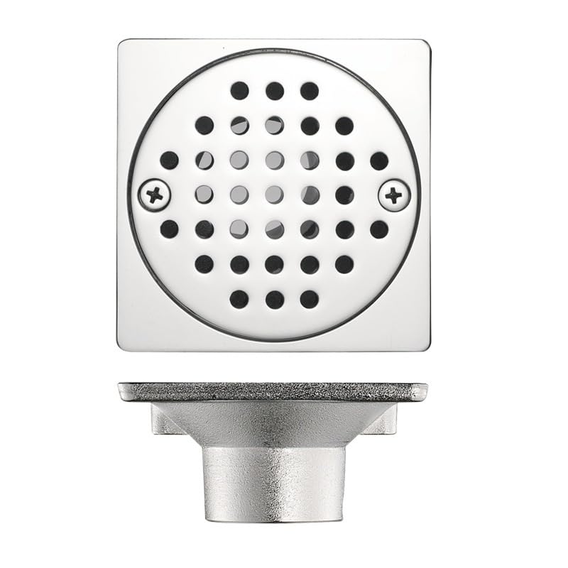 Bodenablauf 1PC Runde Kupfer Silber Boden Ablauf 90 * 90mm Boden Abdeckung Sieb Abdeckung Rost Abfall Dusche Abfluss Große Verschiebung Bodenablauf Dusche