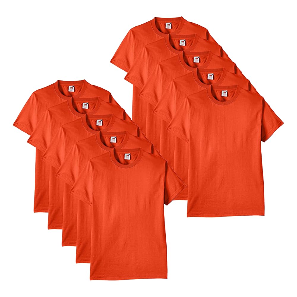 Generico Magliette Uomo Manica Corta 100% Cotone - Pacco da 10 T-Shirt Girocollo - Ideali per Stampa, Personalizzazione ed Uso Quotidiano