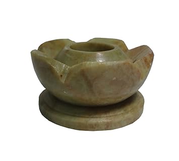 Avinash Handicrafts Stone Carved Flower Shape Candle Stand (5.5cm x5.5cm x 3cm)