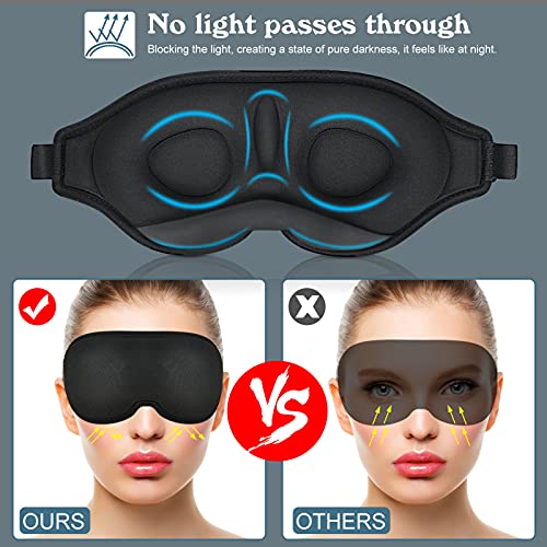 3D slaapmasker voor dames en heren, 3D verstelbare elastiek, oogmasker, lichtblokkerende oogafdekking, slaapbril, slaapmasker, huidvriendelijk zijden slaapmasker, slaapmasker voor reizen, dutjes, yoga - Image 6