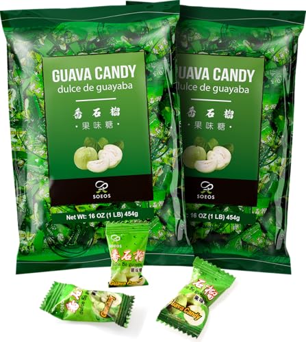 Soeos Guava Candy, 32 oz (Pack of 2), Classic Series Chinese Guava Hard Candy