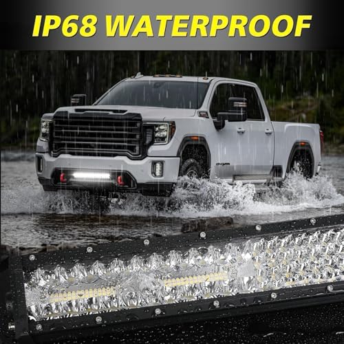 Image of 20 Inch LED Light Bar 150W Combo Quad Row Off Road Driving Light | Super Bright Quad Row LEDs, Spot Flood Combo LED Work Light Bumper Grille Light Bar for Truck Pickup SUV UTV ATV Tractor