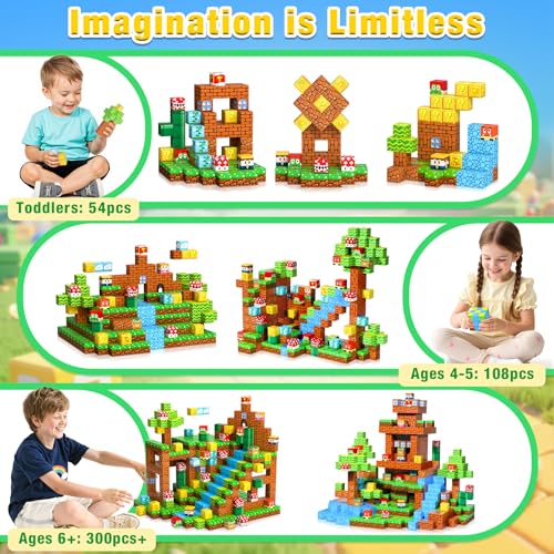 LUVTOY Magnetische Bausteine - 108 Teile Magnetbausteine Kinder - Magnetische Spielzeug Magnetspielzeug Magnete Kinder - Spielzeug ab 3 4 5 6 7 8 9 Jahre Jungen und Mädchen (2 cm)