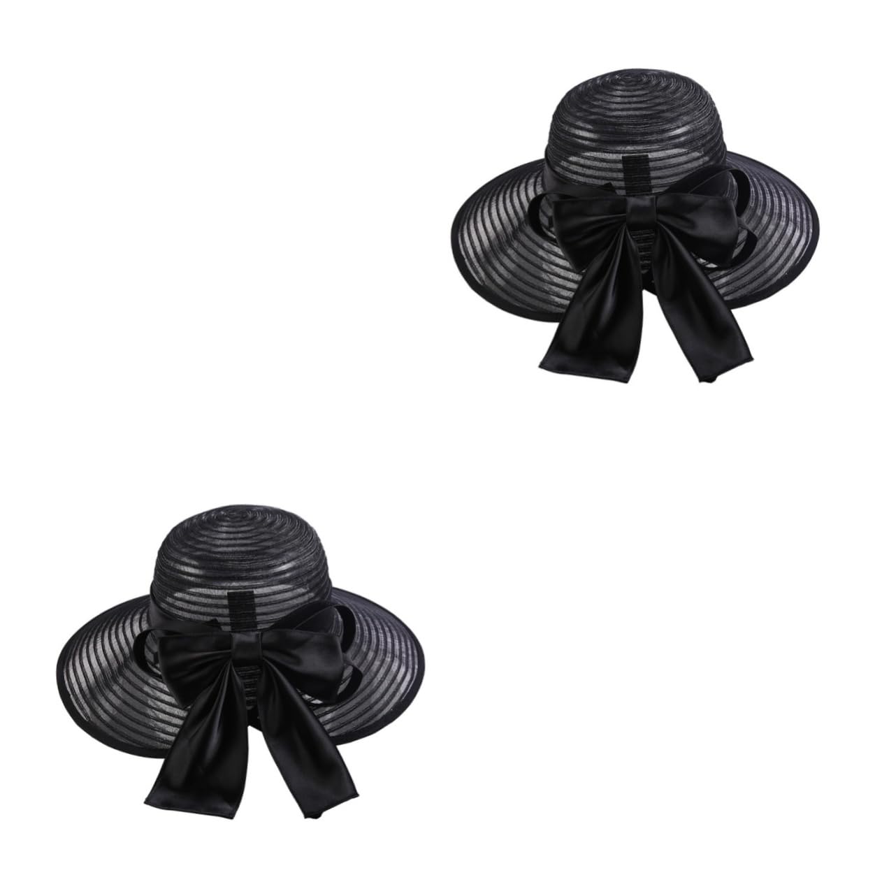 BESPORTBLE 2 Pièces Chapeau de Plage été Femme Large Brim et Nœud Délicat Chapeau de Protection Solaire Respirant pour Activités Extérieures pour Plage et Sorties