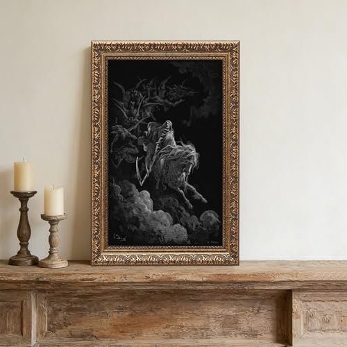 Toile mort sur un cheval pâle Gustave Doré pour habiller un mur vide