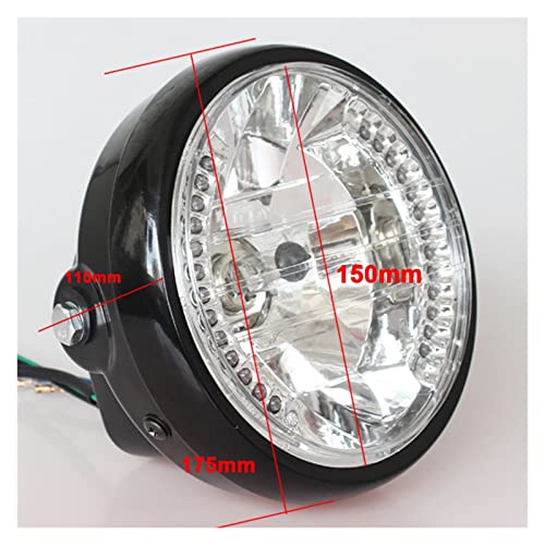 Moto antibrouillard lumière phare rond 7 pour café racer et bobber custom