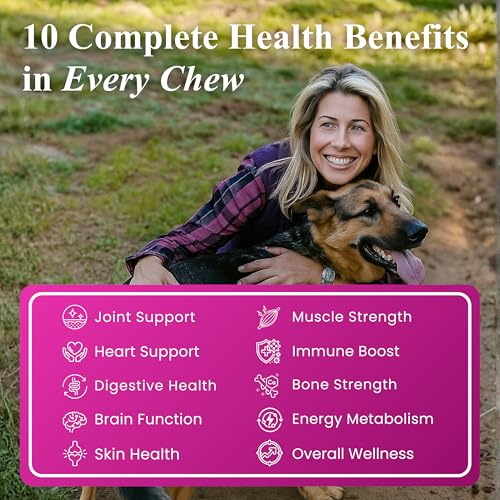 Image of Petroyale Senior Support Dog Supplements - All-in-One Senior Dog Supplements for Mobility, Hip & Joint, Brain, Heart & Eye Health - Immune Support Vitamins (Dog Senior Support 60 Soft Chews)
