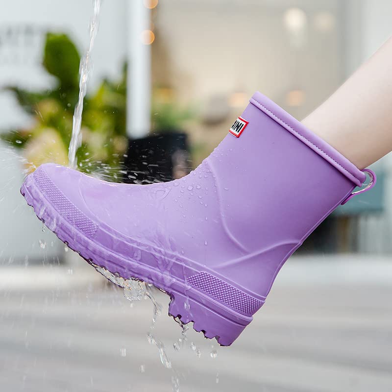 Image of Nutropa Mid Calf Rain Boots for Women, Anti-Slip Outdoor Work Rain Shoes | Waterproof Garden Boots, Lightweight, Comfortable Rainboots, Outdoor Mud Work Booties