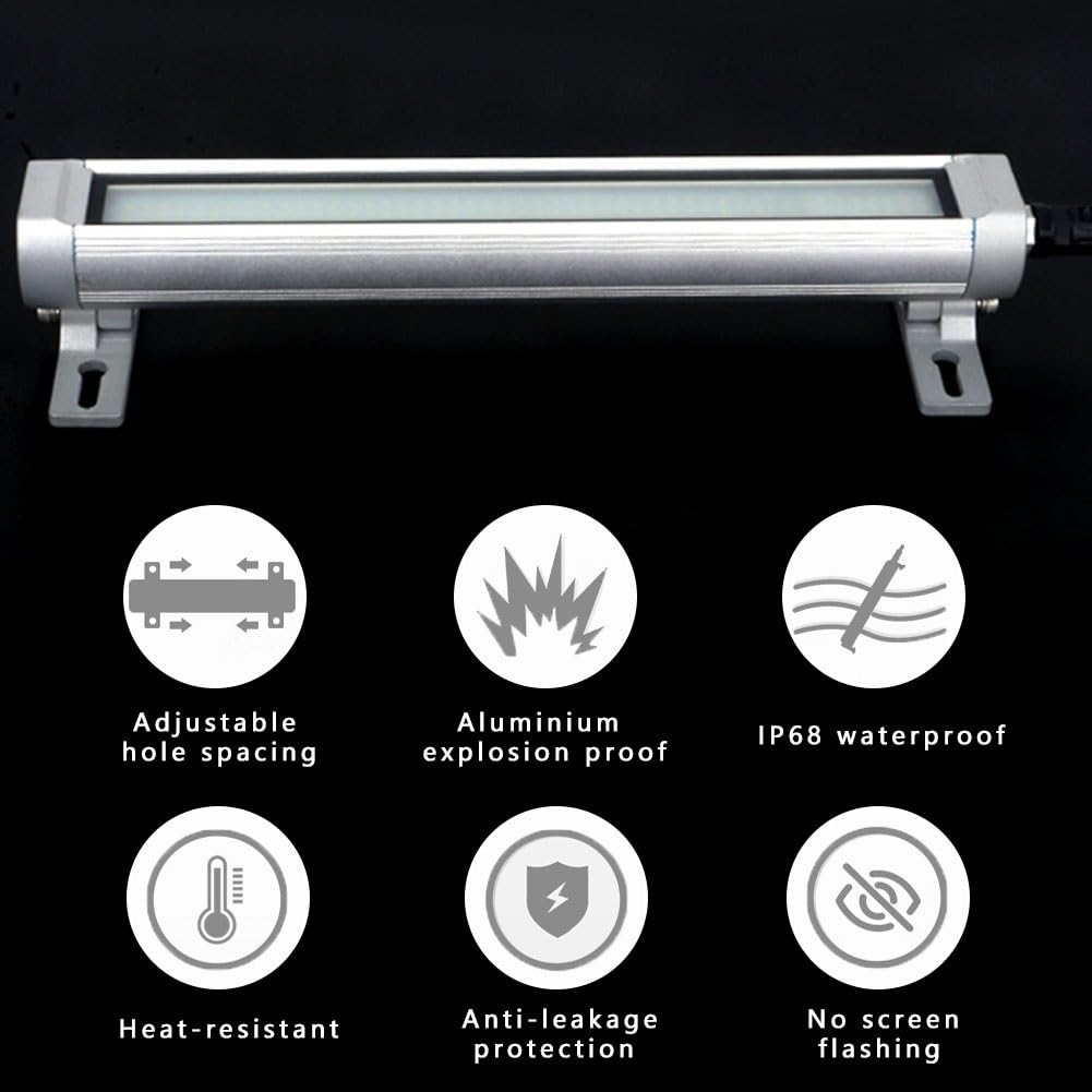 Illuminazione postazioni lavoro industriali a LED con angolo illuminazione regolabile, striscia luminosa fluorescente a LED 24V/220V, illuminazione da lavoro a lamelle con alloggiamento for PC(10W/110
