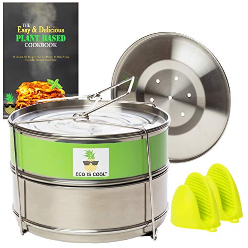 Stackable Steamer Insert Pans with Sling for Instant Pot Accessories 5/6/8 qt