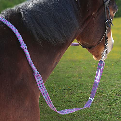 Harrison Howard Horse Tack Western Nylon Braided Roping Barrel Reins With Safety Knots And Scissor Snaps Purple #TOP5