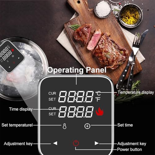 Sous Vide - Máquina circuladora de inmersión de precisión de 1100 W con bomba extractora, bolsa sellada, clip, pantalla LED para cocinar en casa