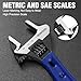 WORKPRO 4-Inch Stubby Adjustable Wrench, 0.94-Inch Extra Wide Jaw Opening Wrench, Metric/SAE Scales, Cr-V Steel, Ideal for Work in Confined Spaces