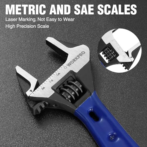 WORKPRO 4-Inch Stubby Adjustable Wrench