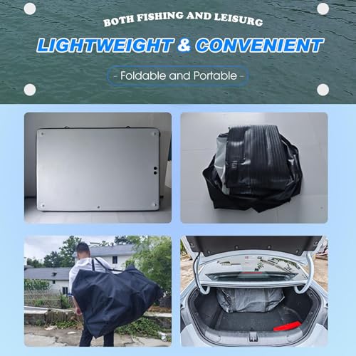 Molo da pesca gonfiabile, capacità 200 kg/400 kg, ponte in PVC spesso 20 cm, include borsa per il trasporto e pompa, ideale per pesca sul lago, feste in piscina e uso in spiaggia