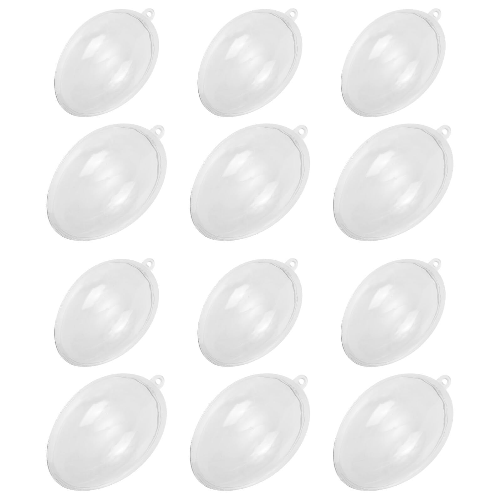SHINEOFI 12 Stück Kunststoff Ostereier Anhänger Transparent Hängedekoration 62x44x45mm 80x53x59mm Festival Deko für Osterfeier und Heimdekoration