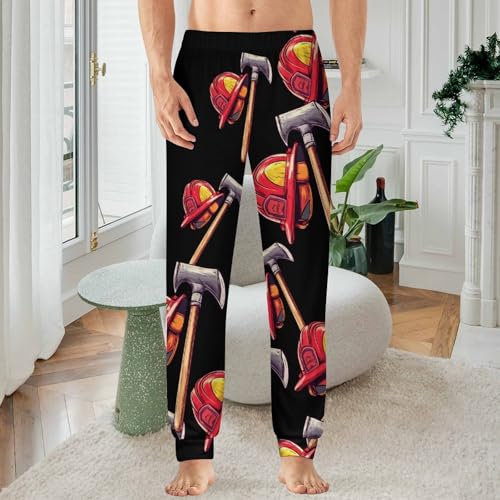 Firefighter Fireman Firefighting Men's Pajamas Pants Lightweight Sleep Lounge Pant Pjs Bottoms Casual Sleepwear2