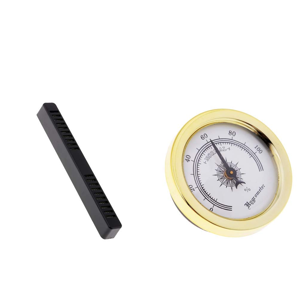 Unbekannt Black Tobacco Cigar Humidor Parts Humidifier Bar + Golden Round Hygrometer AOD
