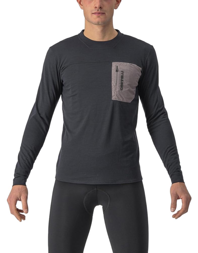 CASTELLI 4522506-085 UNLTD MERINO LS Sweatshirt Men's LIGHT BLACK/NICKEL GRAY Size XXL