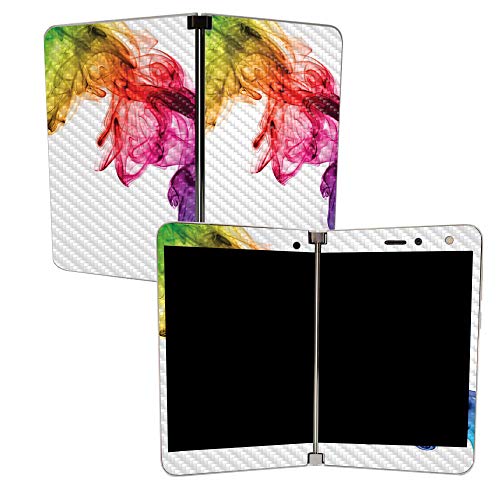 Image of MIGHTY SKINS MightySkins Carbon Fiber Skin for Microsoft Surface Duo - Rainbow Smoke | Protective, Durable Textured Carbon Fiber Finish | Easy to Apply | Made in The USA