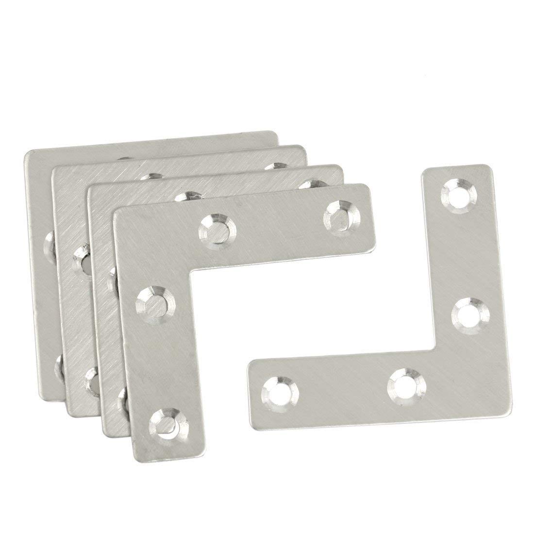 XLY 10 Pcs Angle Plate Corner Brace Flat L Shape Repair Bracket 50mm x 50mm