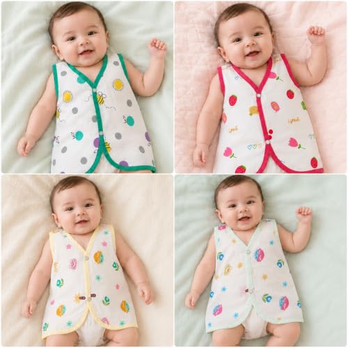 Image of V2M Cotton Jhabla New Born Baby Clothes