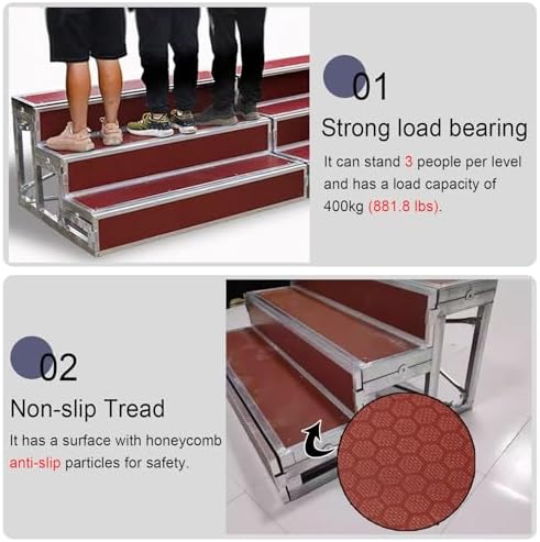 Detachable Choir Stair Risers - Portable Floor Standing Steps for Group Photos, Perfect for Events, Performances, and Stage Productions