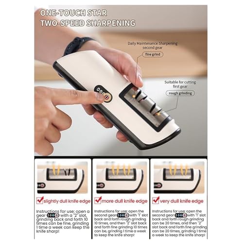2-Stage Knife Sharpening Tool,Electric Knife Sharpener for Kitchen,Precision Sharpening System, Fast & Safe Knife Sharpening Tool Kitchen Knife Sharpeners - Image 4