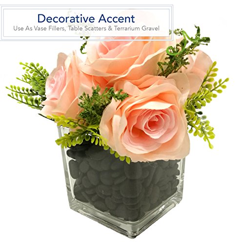 Royal Imports 5LBS River Rocks Decorative Ornamental Pebbles, Garden Landscaping Stones, Natural Gravel Filler for Plants, Vases, Succulents, Home Decor, Arts, Crafting, Animal Habitat - Medium Black - Image 3