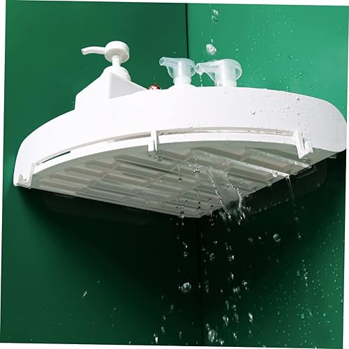 Miniatura 10 de Cabilock Estantes de plástico para montaje en pared, estante de plástico, estante de almacenamiento para baño, estante de baño, estante de baño,