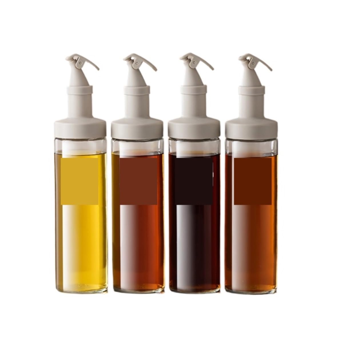 CVdrtyED Leak Proof Oil And Vinegar Dispenser Set Glass Oil Bottle Household No Soy Sauce Vinegar Seasoning 4 Piece Set For Liquid Seasonings