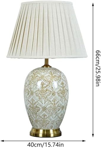 Miniatura 2 de Lamp for Desk Retro Ceramic Table Lamp Villa Living Room Large Side Table Corner Lamp Study Bedroom Bedside Lamp Desk Lamps for Home Office(Push