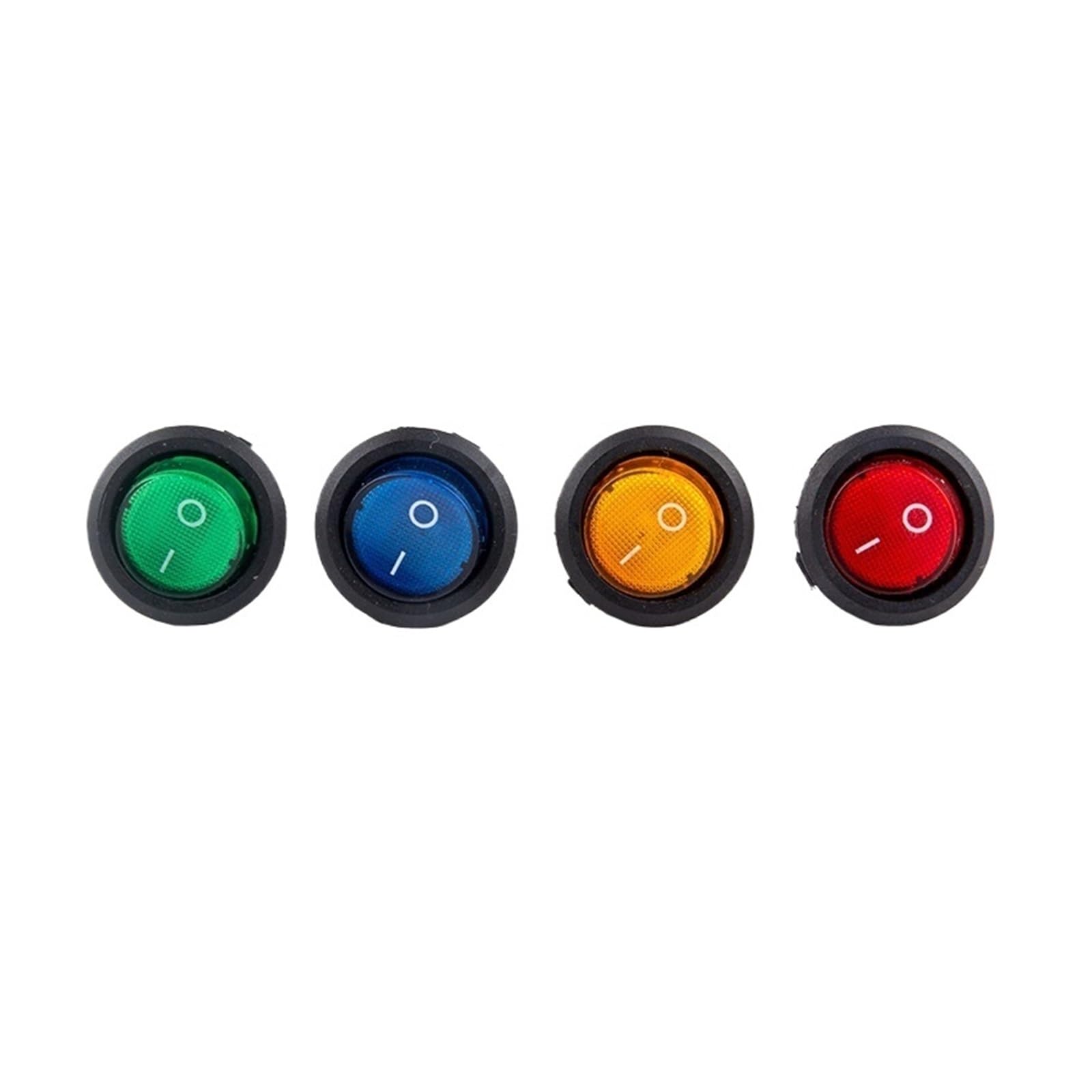 5 Piezas KCD1 20MM Interruptor Basculante Circular 3 Pines ON-Off 2 Posiciones 6A/250VAC 10A/125VAC SPST LED con Luz(Blue,5 PCS-12V)