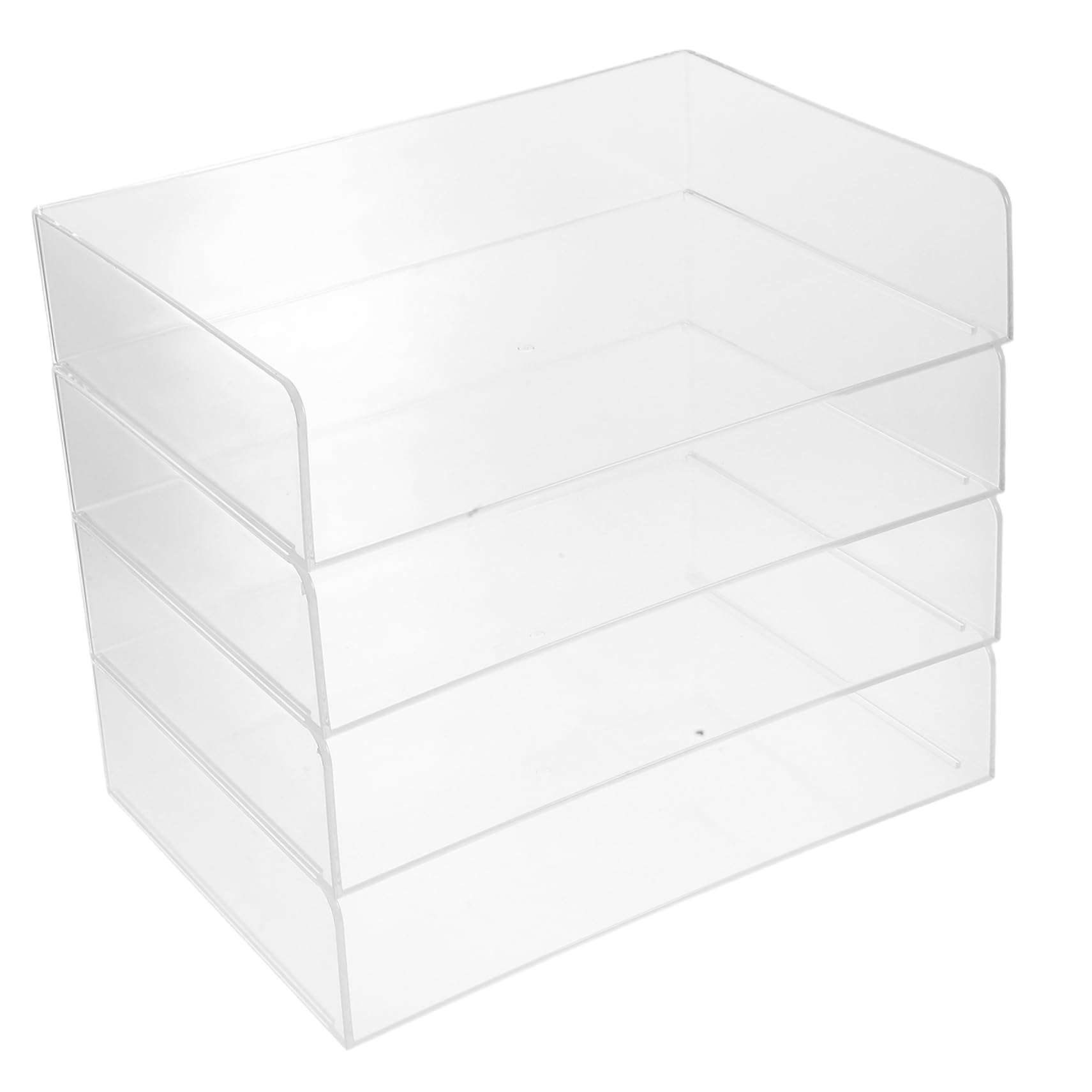 Housoutil 1 Set Clear Acrylic Desk Organizer Stackable File Holder for Office Supplies Transparent Document Tray for Quick Access and Stylish Workspace Storage