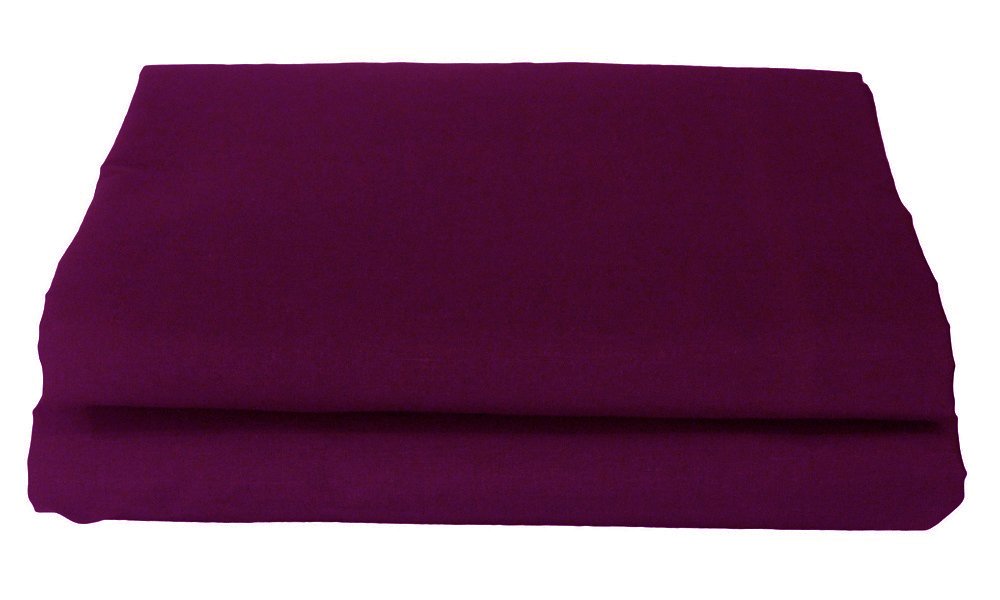 Maria Luxury Bedding & Linen Polycotton Plain Dyed Flat Sheets Bed Sheet (Super King, Plum)