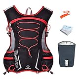 TOMSHOO Mochila Hidratación 5L de Nylon Impermeable para Correr, Viajes, Senderismo, Camping, Caminar, Escalada, Actividades al Aire Libre (Rojo)