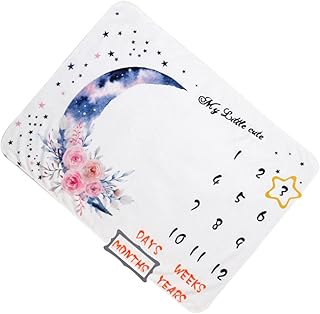 Toyvian Cobertor Recém Nascido Cobertor De Marco Para Bebê Cobertor De Lã De Flanela De Crescimento Infantil Cobertor De Marco Para Bebê Menino Branco Cobertor De Fundo Do Bebê Cueiros