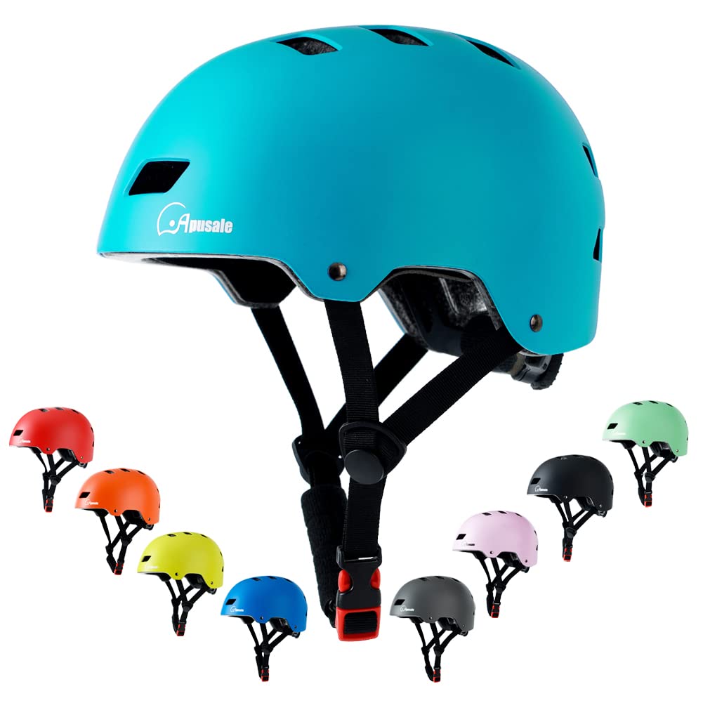 Photo 1 of Bike Skateboard Helmet, Adjustable and Multi-Sport for Skate Scooter, 3 Sizes for Adult Youth Kids Toddler Turquoise Small