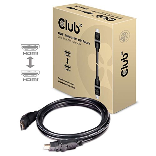 Club 3D câble HDMI 2.0 4 K60hz UHD 360 ° St/St 2 m Noir