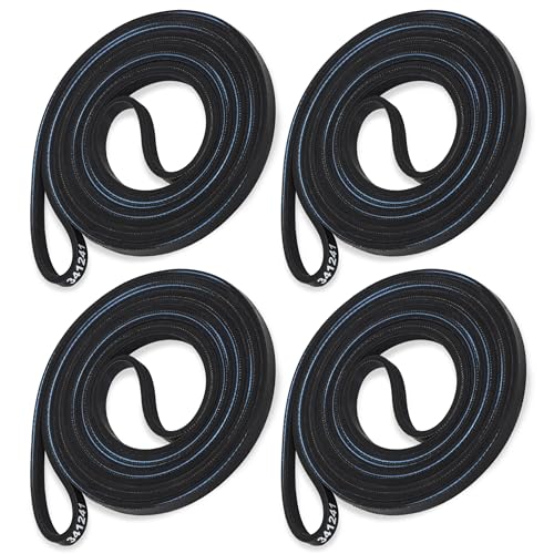 Canamax 341241 Dryer Drum Belt For AP2946843 W10127457 FSP341241 8066065 694088 - Compatible with Kenmore Whirlpool KitchenAid - PS346995 31531589 14210003 529597 WED4815EW1 NED4655EW1 - Pack of 4