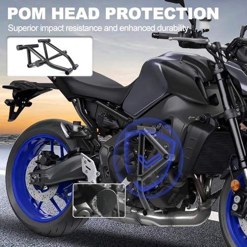 Xitomer Highway Crash Cage Motorschutz, kompatibel mit MT-09 / SP 2021-2023 MT09 MT 09 SP Stahl Sturzbügel Motorrad Stunt Engine Guard Rahmenschutz