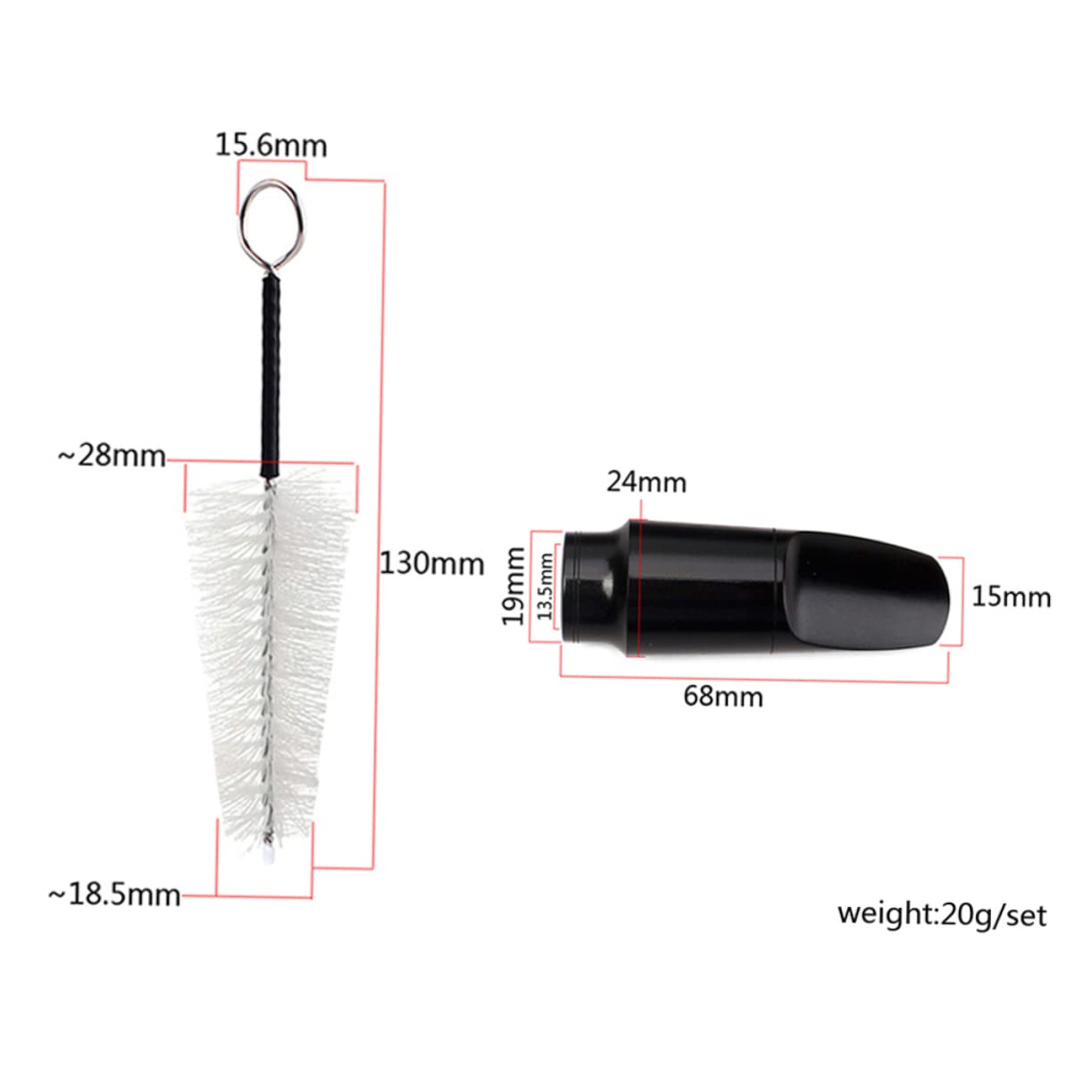 Toddmomy Saxophone Brush Set Saxophone Mouthpiece Cleaner for Music Instrument Accessories