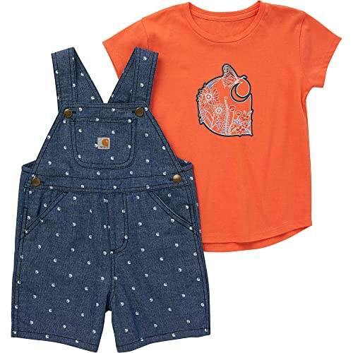 Image of Carhartt Baby Girls' Short-sleeve T-shirt and Shortall Set